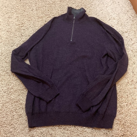 Gap purple 100 percent wool quarter zip sweater - Picture 1 of 2